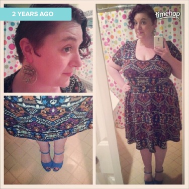 Dress was from Gwynnie Bee, shoes from Rack Room, and earrings from Burlington Coat Factory.